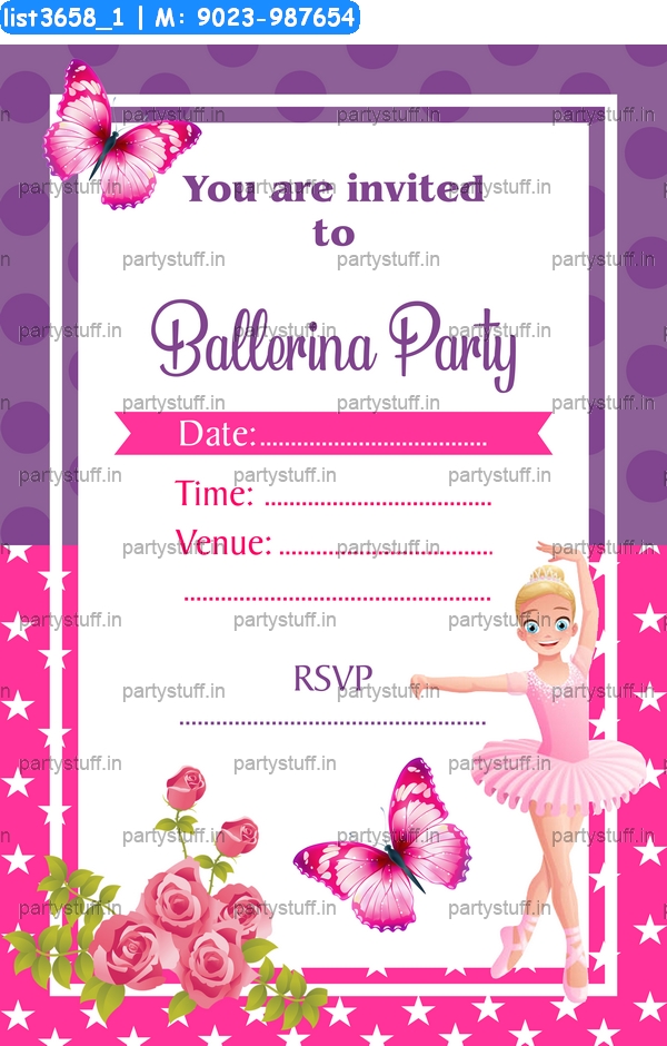 Ballerina Invitation Card