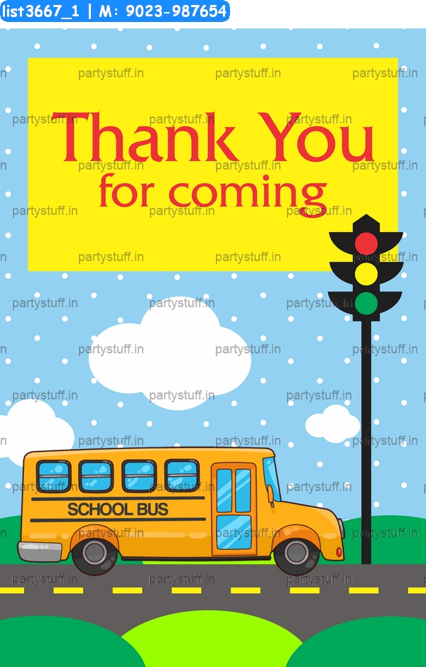 School Bus Thankyou Card