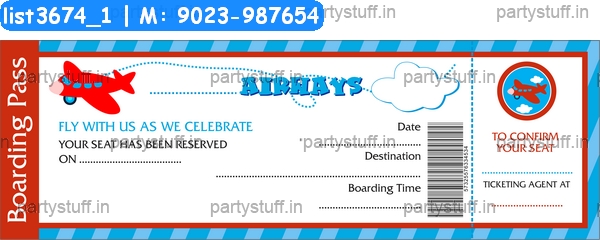 Aeroplane Invitation Card