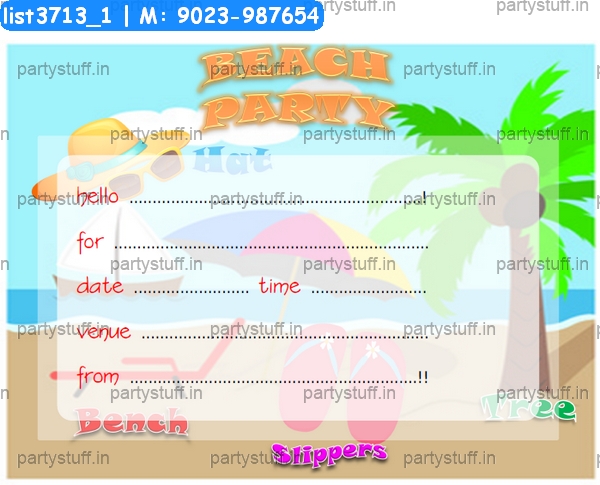 Beach Invitation Card 2