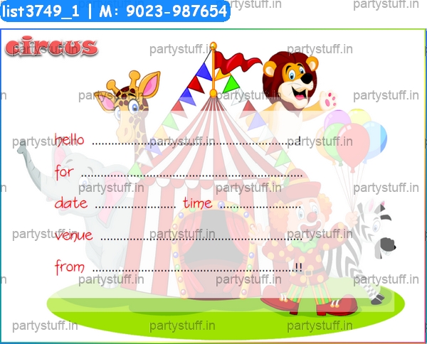 Circus Invitation Card