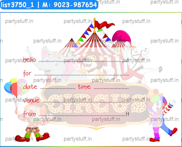 Circus Invitation Card 2