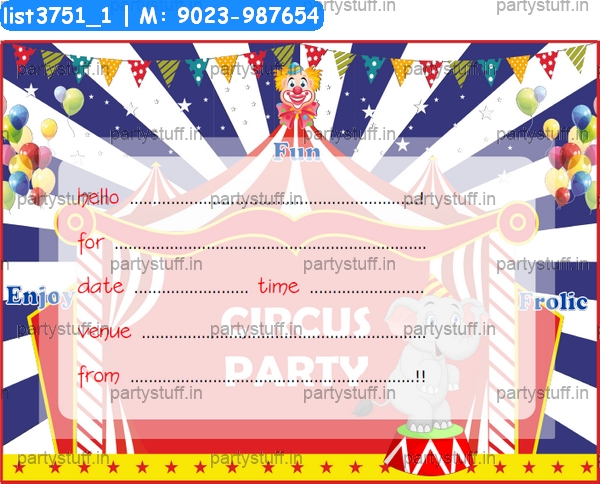 Circus Invitation Card 3