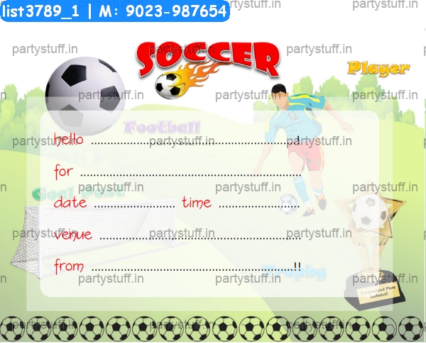 Soccer Invitation Card