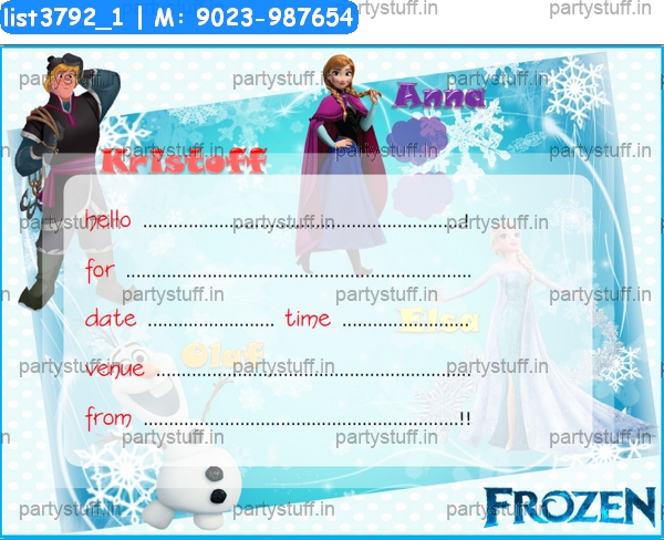 Frozen Invitation Card