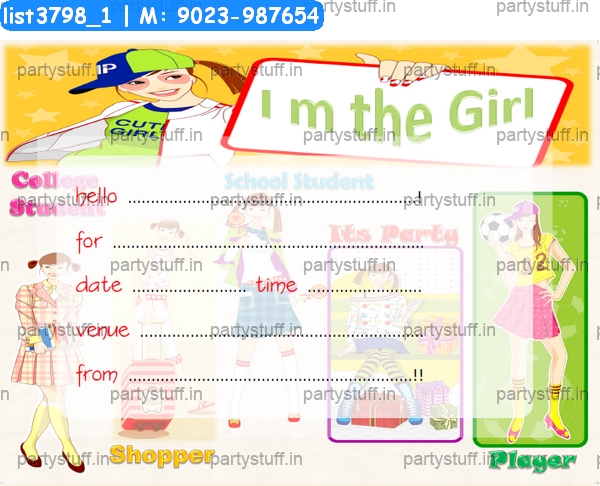 Girl Invitation Card