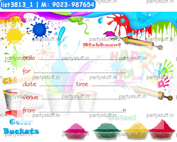 Holi Invitation Card