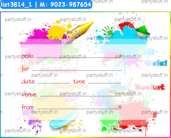 Holi Invitation Card 2