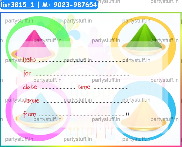 Holi Invitation Card 3