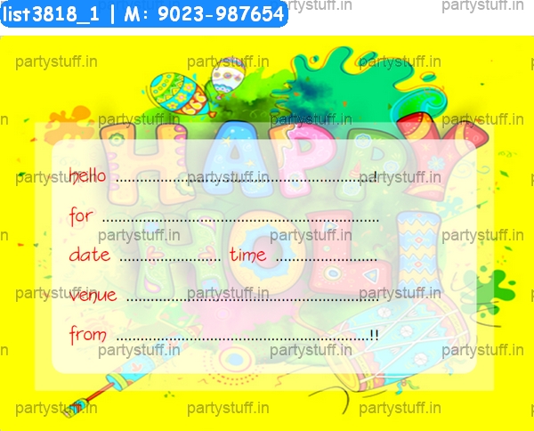 Holi Invitation Card 5