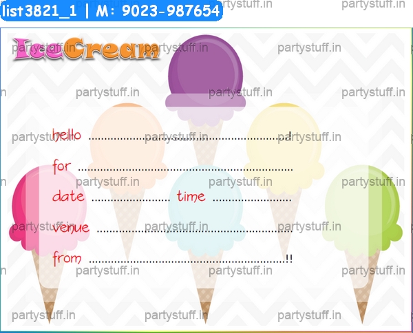 Ice Cream Invitation Card 2