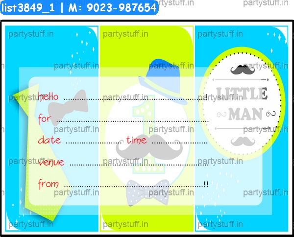 Little Man Invitation Card 2