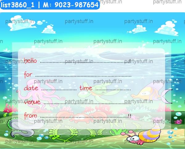 Marine Sea Invitation Card 3 Cards in Marine theme