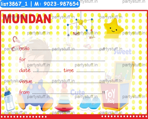 Mundan Invitation Card