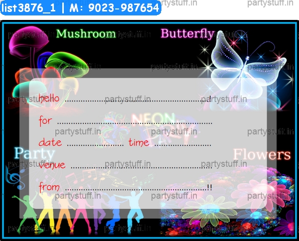 Neon Party Invitation Card 2