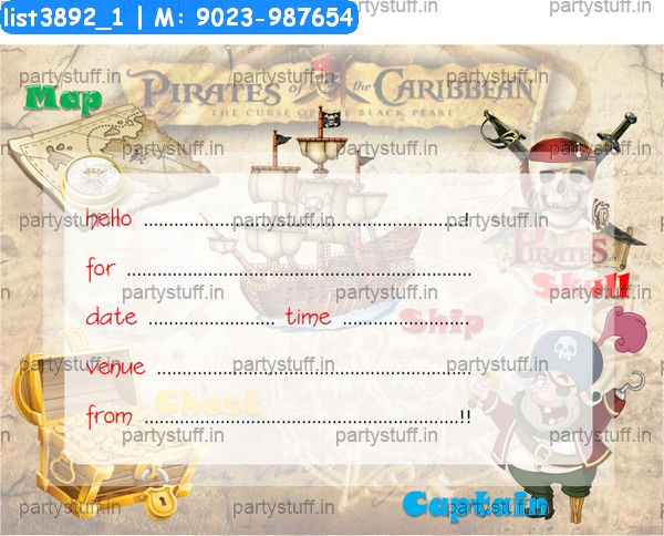 Pirates Invitation Card