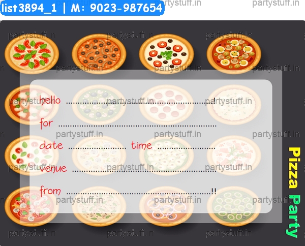 Pizza Party Invitation Card