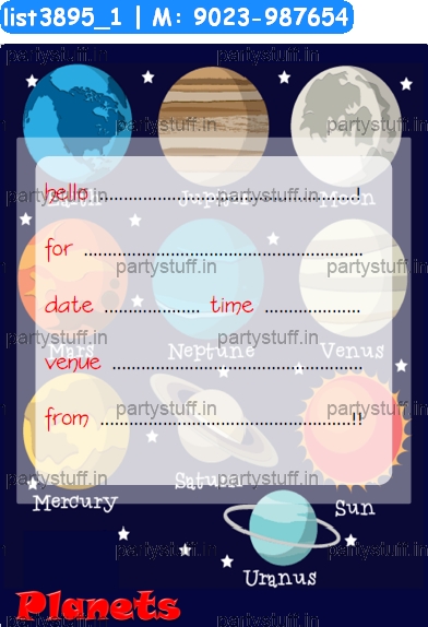 Planets Invitation Card Cards in Planet theme