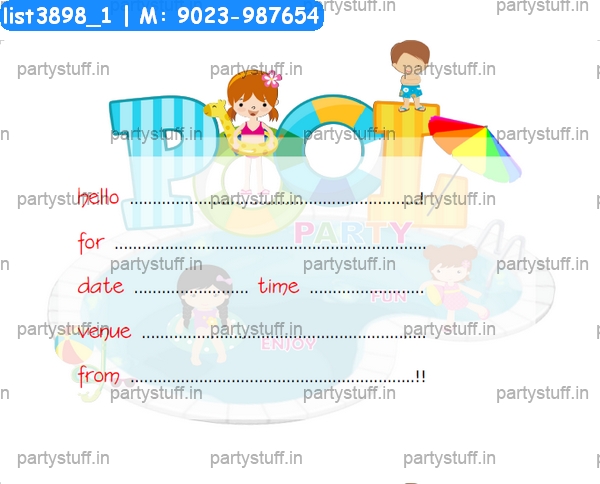 Pool Party Invitation Card