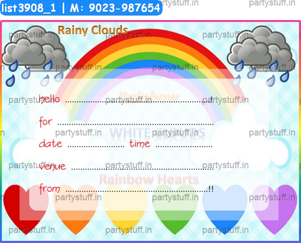 Rainbow Invitation Card Cards in Rainbow theme