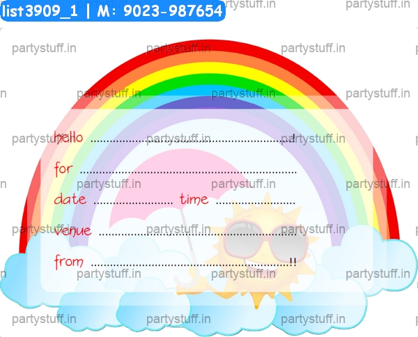 Rainbow Invitation Card 2