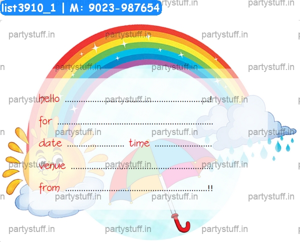 Rainbow Invitation Card 3