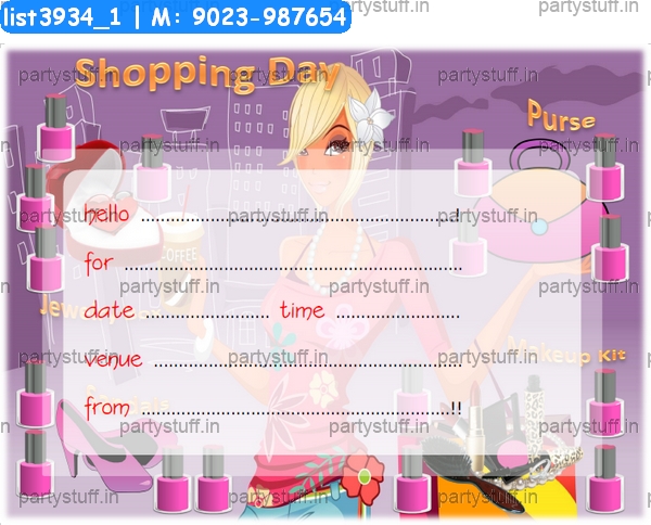 Ladies Shopping Invitation Card