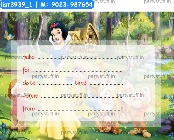 Snowwhite Invitation Card