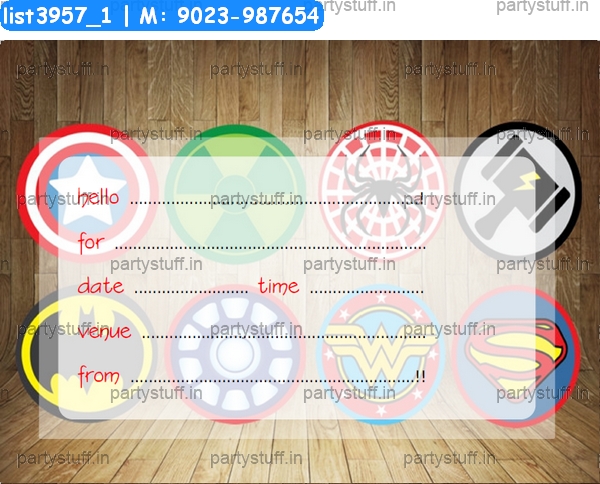 Superheroes Invitation Card 2