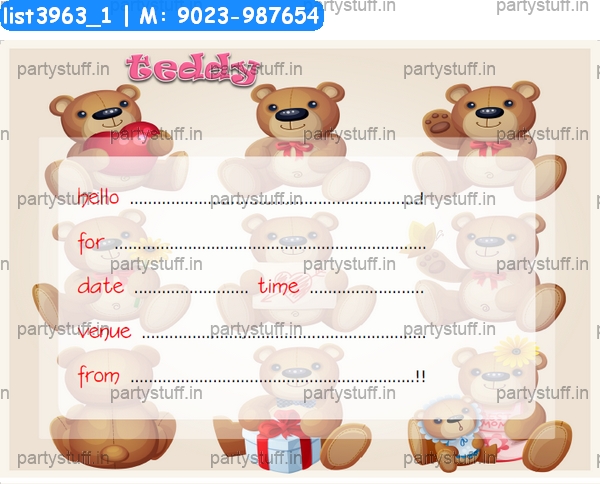 Teddy Invitation Card