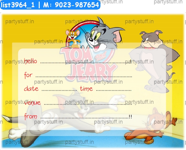 Tom Jerry Invitation Card