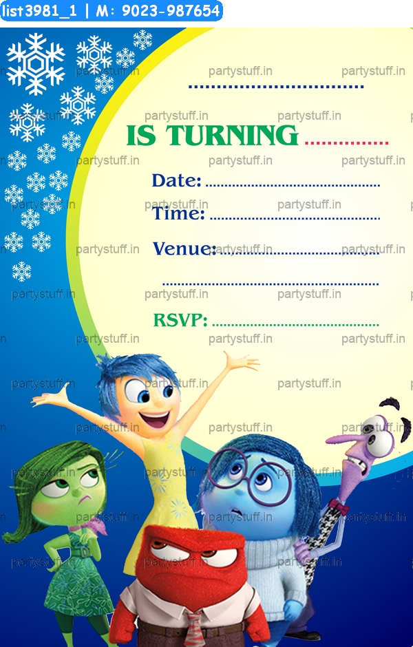 Pixar Cartoon Invitation Card