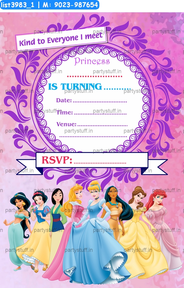 Princess Invitation Card 8