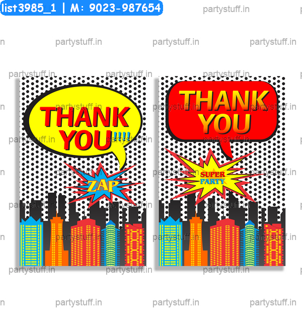 Super Heroes Thankyou Cards