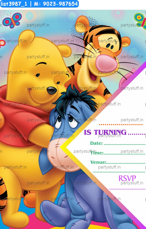 Pooh Invitation Card 2