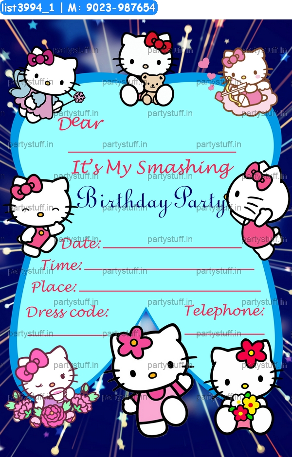 Hello Kitty Invitation Card 2