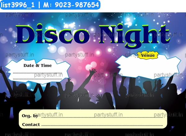 Disco Night Invitation Card