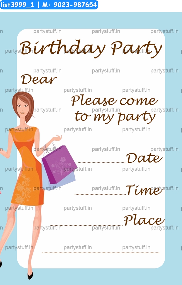 Ladies Shopping Invitation Card 3