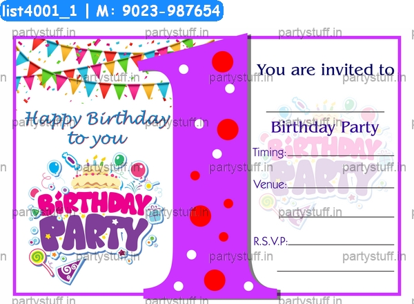 1st Birthday Invitation Card 7