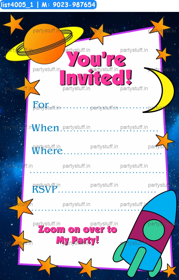 Space Astronaut Invitation Card Cards in Space theme