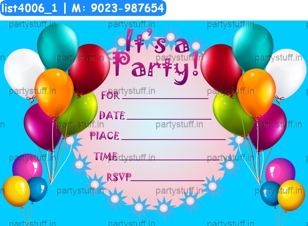 Balloon Invitation Card 2