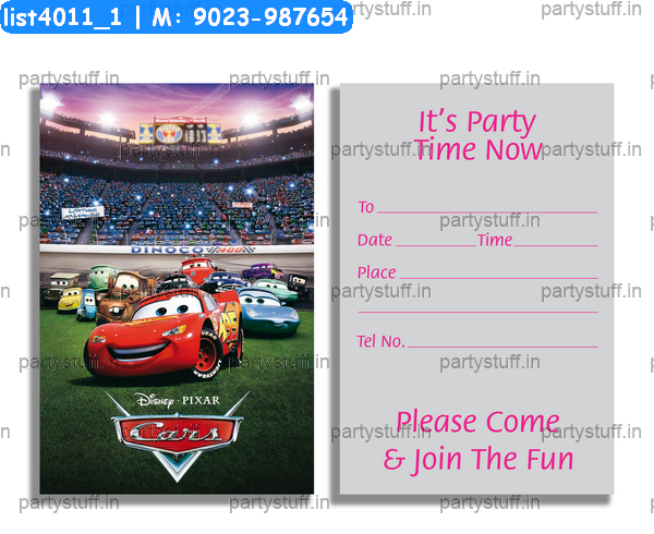 Cars Invitation Card 3