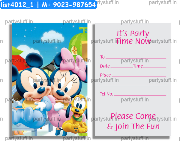 Mickey Mouse Invitation Card 2