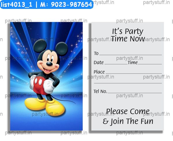 Mickey Mouse Invitation Card 3