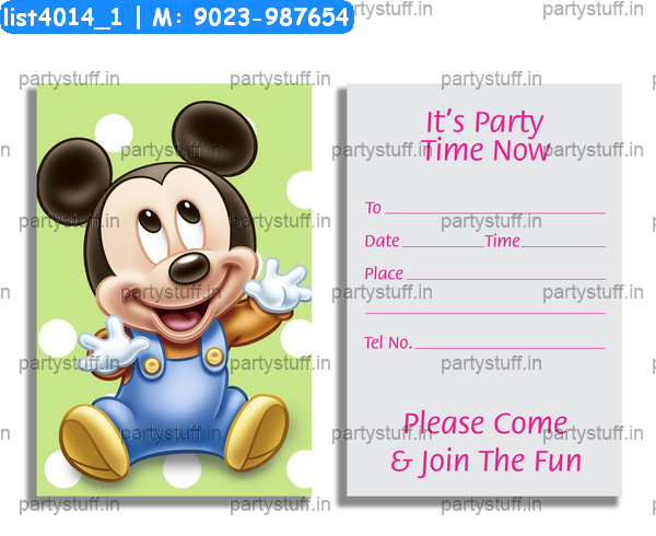 Mickey Mouse Invitation Card 4