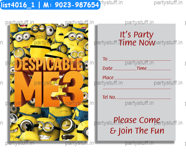 Minion Invitation Card 3