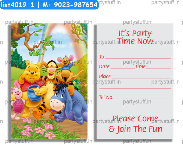 Pooh Invitation Card 3