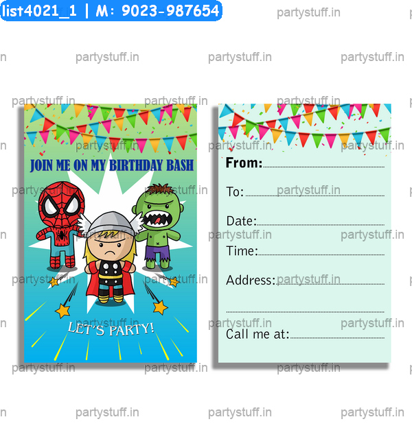 Super Heroes Invitation Card 2