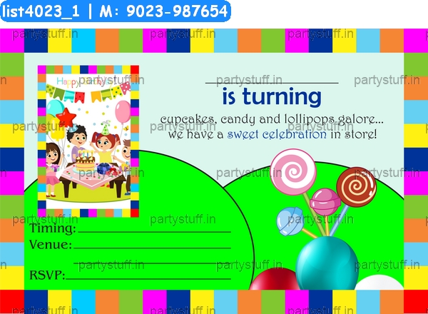 Candy Invitation Card