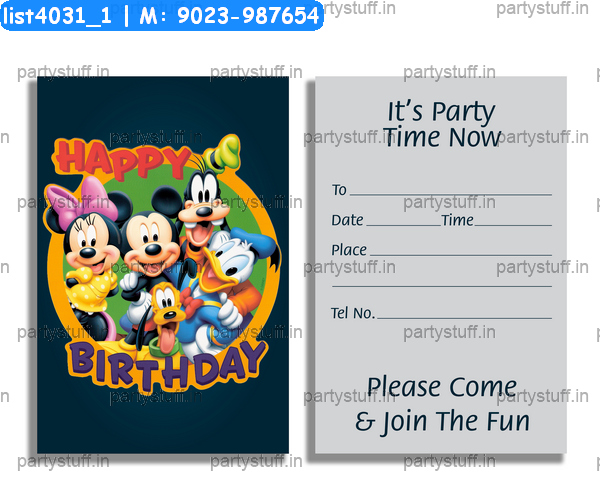 Mickey Mouse Invitation Card 5